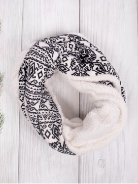 TWO TONE PATTERN LOOP SCARF